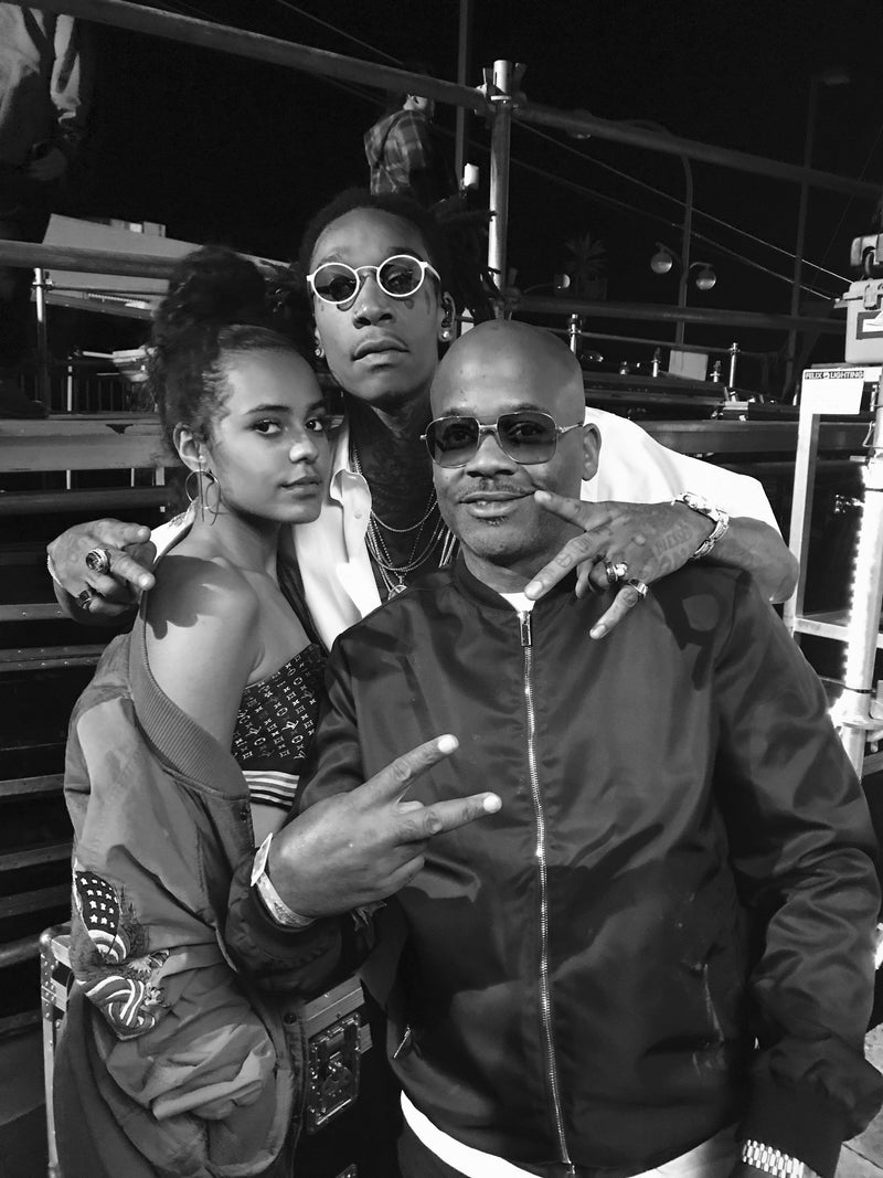 Damon Dash and daughter Ava hanging with Wiz Khalifa backstage at the Life is Beautiful festival, Las Vegas. Photo shot by Alyson Leif (La Maison Rebelle)