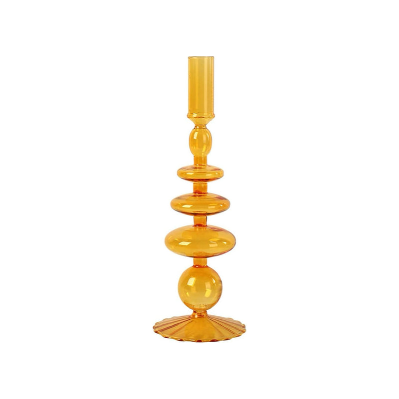 vintage, style, orange, candlestick holder, glass, bubble, candle holder, tabletop, home decor, gift set, mix and match, champagne glass, decor, la maison rebelle, art gallery, gift shop, los angeles.
