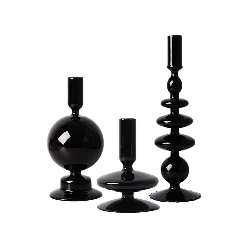 black onyx vintage, style, green, candlestick holder, glass, bubble, candle holder, tabletop, home decor, gift set, mix and match, champagne glass, decor, la maison rebelle, art gallery, gift shop, los angeles.