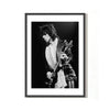 A fine art limited edition black and white photograph of keith richards performing, shot by mick rock. 