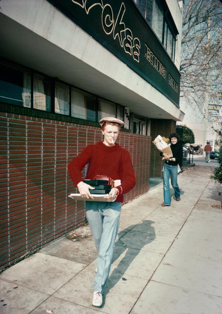 David Bowie walking on the street, smoking, by photographer Brad Elterman, Fine art, photography, home decor, wall decor, interior design, La Maison Rebelle, gift shop, Los Angeles, fine art photography, signed, limited edition, art gallery, gallery, hollywood, bowie