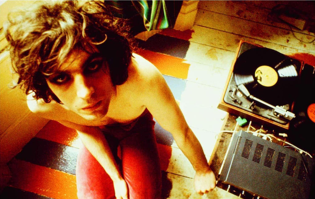 Hand signed by Mick Rock, rare, Syd Barrett With Record Player, London, 1969, shot by photographer mick rock, limited edition, signed print, art gallery, la maison rebelle, los angeles, home decor, fine art photography, interior design.