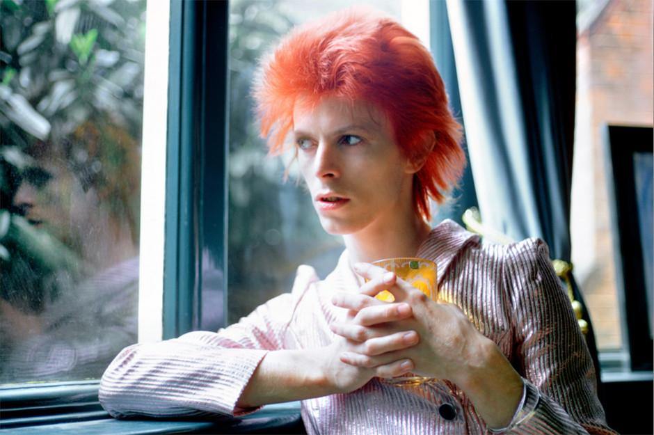 Mick Rock signed, art for sale, David Bowie Haddon Hall Reflection, UK 1972.