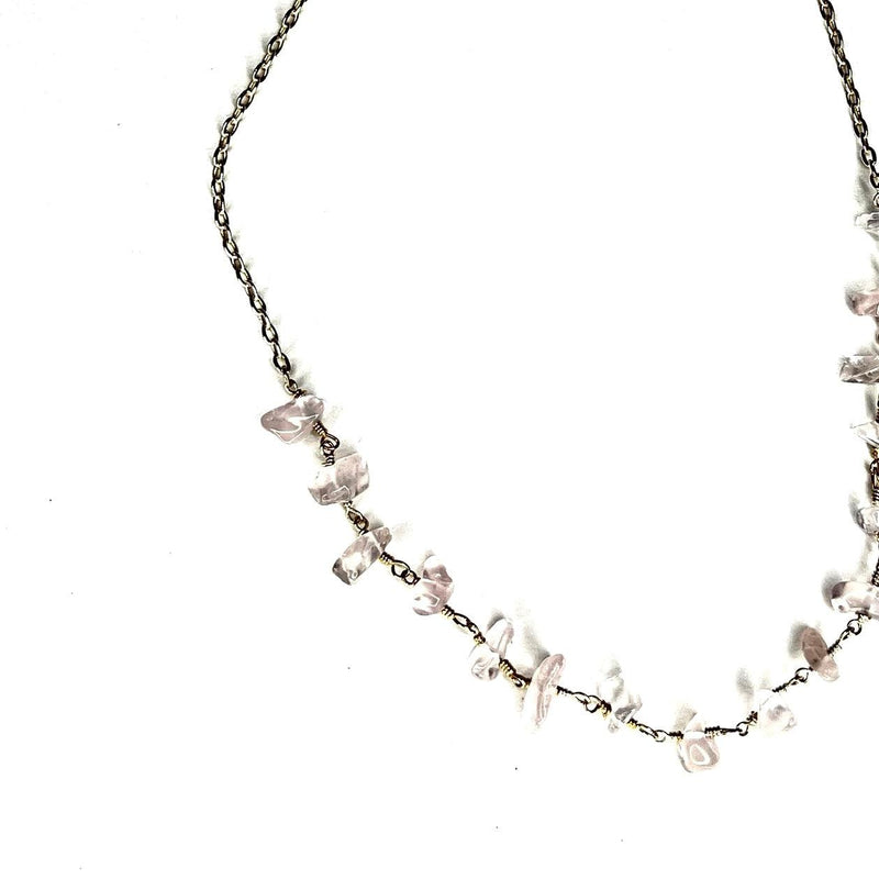 Rose Quartz 925 Sterling Silver Choker Necklace - LA MAISON REBELLE